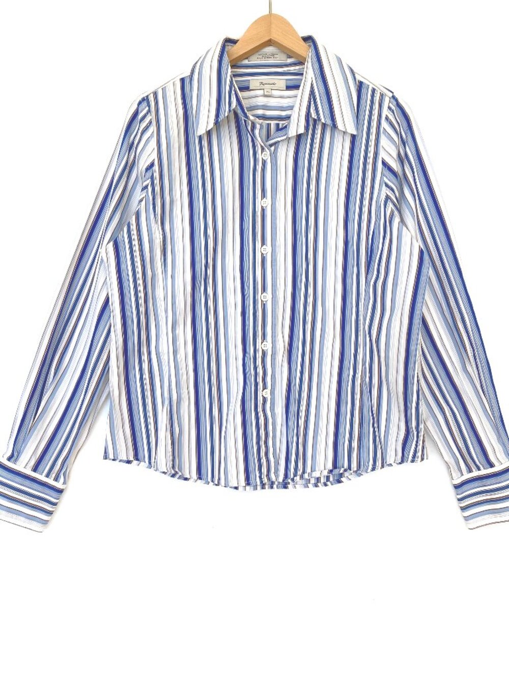 Faconnable Womens Cotton Button Down Striped Shirt XL